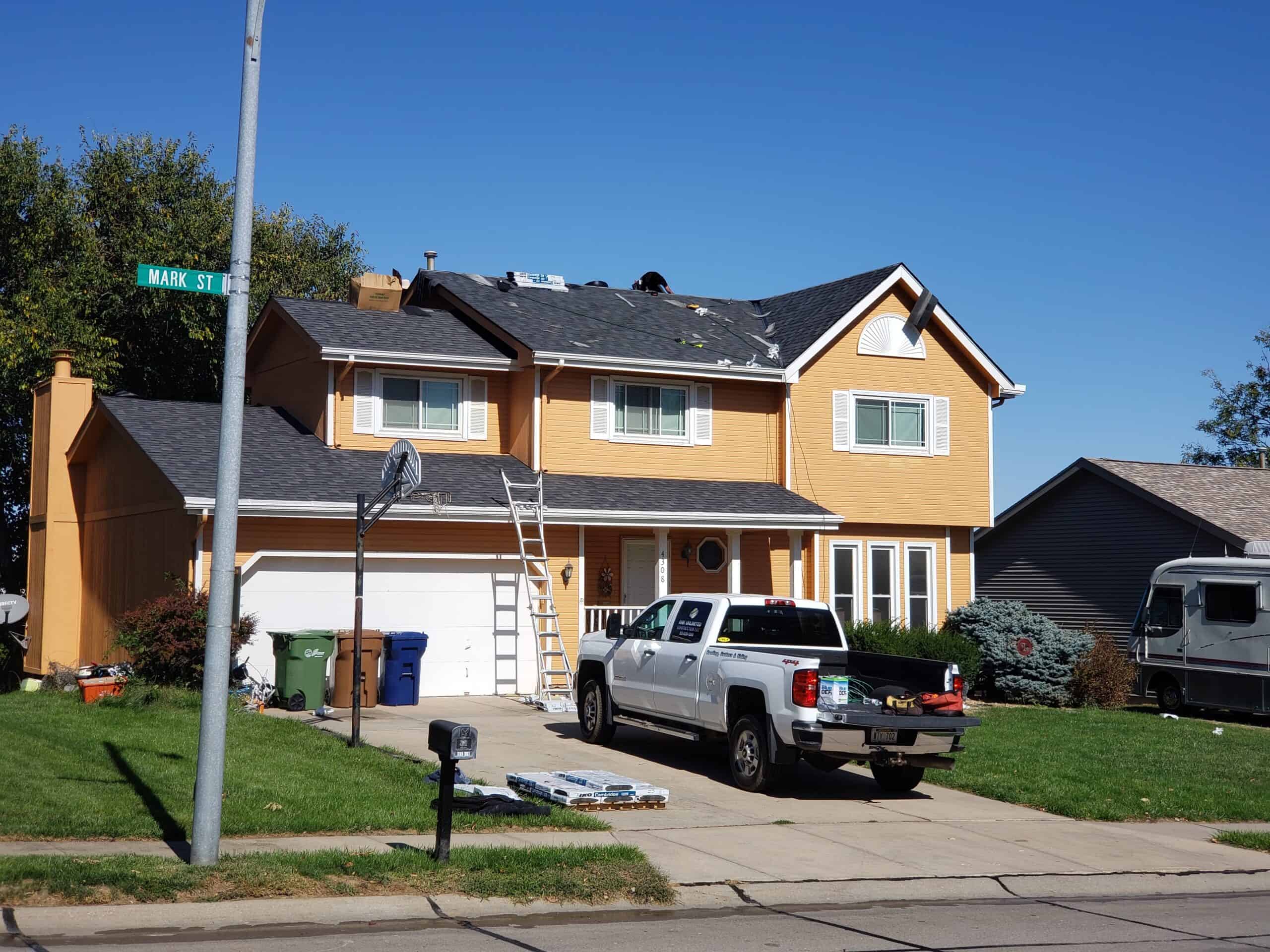 consturction being taking place on a house