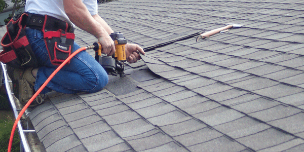 A roof being repaired in Minneapolis 