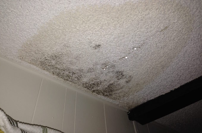 water stain in a minneapolis home from a roof leak