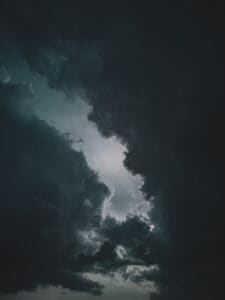 Dark stormy sky over St. Paul, Minnesota - Hail storm