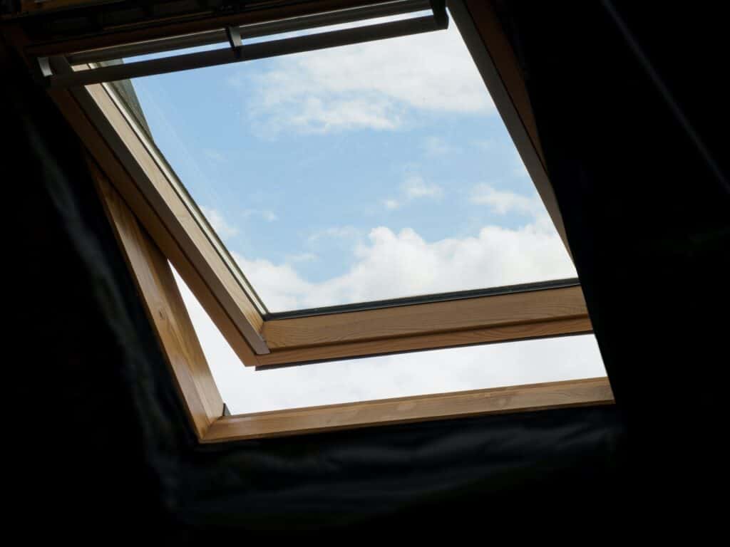 A newly installed skylight in a Minnesota home.